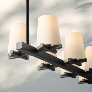 Pauilla Fabric Shade Linear Chandelier 49" 60”-