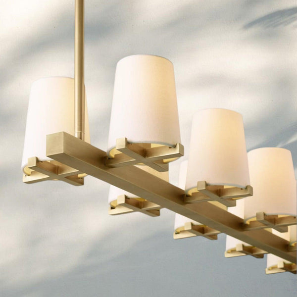 Pauilla Fabric Shade Linear Chandelier 49" 60”-