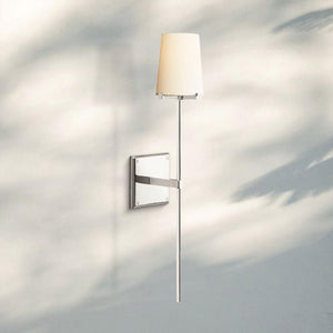 Pauilla Fabric Shade Torch Sconce-Polished Nickel-