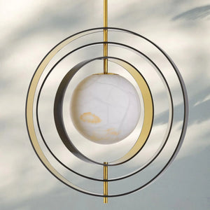 Pearl Alabaster Modern Round Chandelier-Arialamps