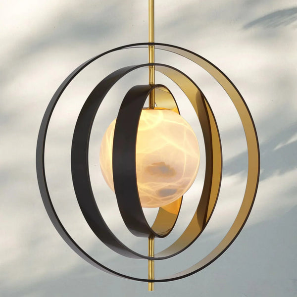 Pearl Alabaster Modern Round Chandelier-Arialamps