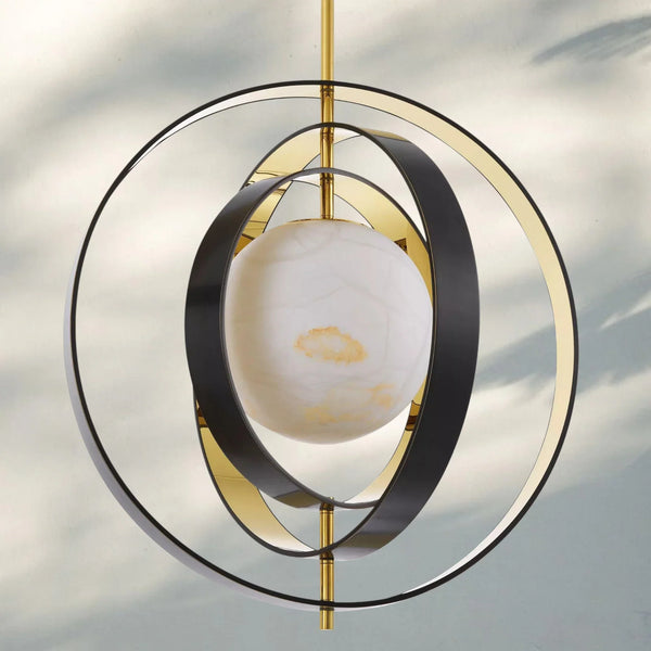 Pearl Alabaster Modern Round Chandelier-Arialamps