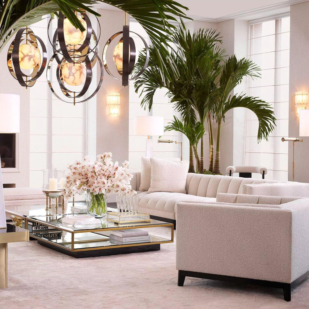 Pearl Alabaster Modern Round Chandelier-Arialamps