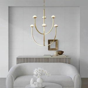 Pedrea Alabaster Round Chandelier 24'' 32'' 40'' - Arialamps