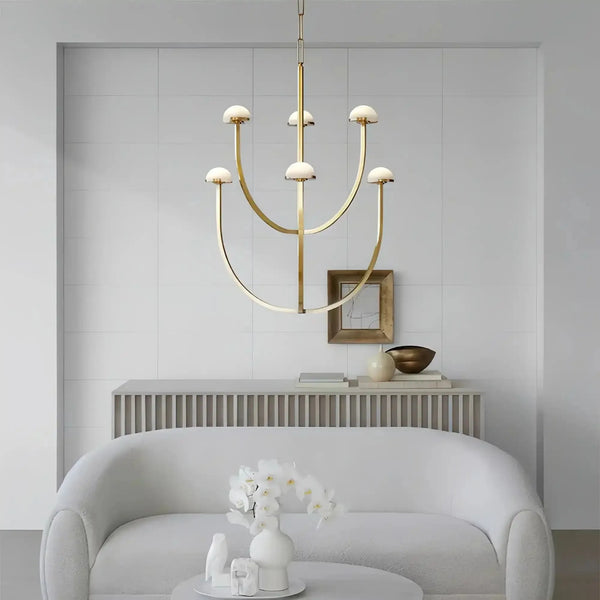 Pedrea Alabaster Round Chandelier 24'' 32'' 40'' - Arialamps