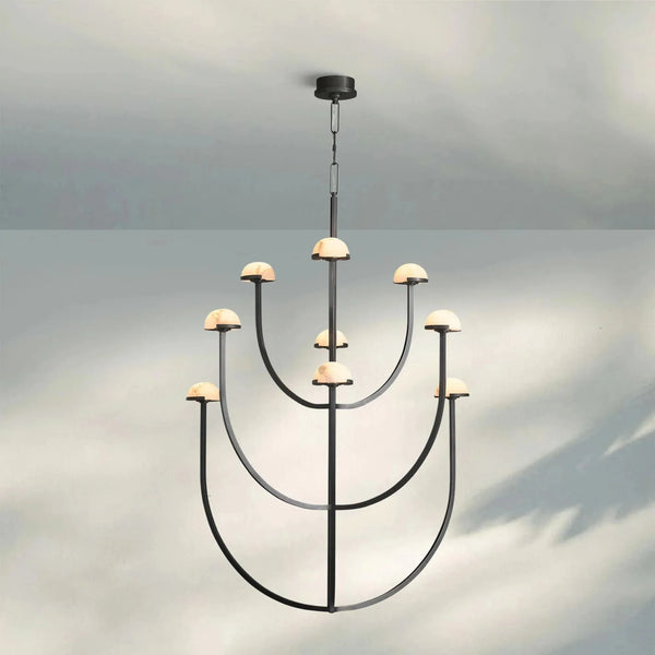 Pedrea Alabaster Round Chandelier 24'' 32'' 40'' - Arialamps
