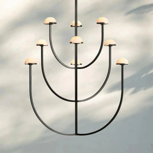 Pedrea Alabaster Round Chandelier 24'' 32'' 40'' - Arialamps