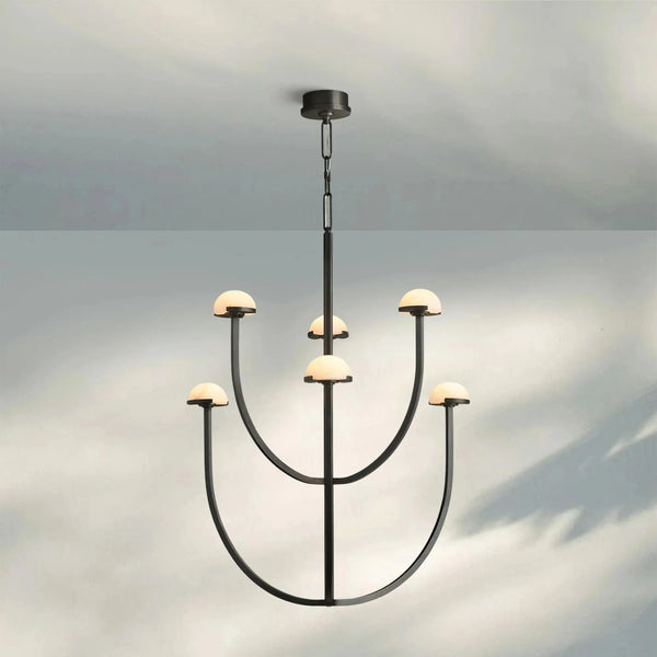 Pedrea Alabaster Round Chandelier 24'' 32'' 40'' - Arialamps