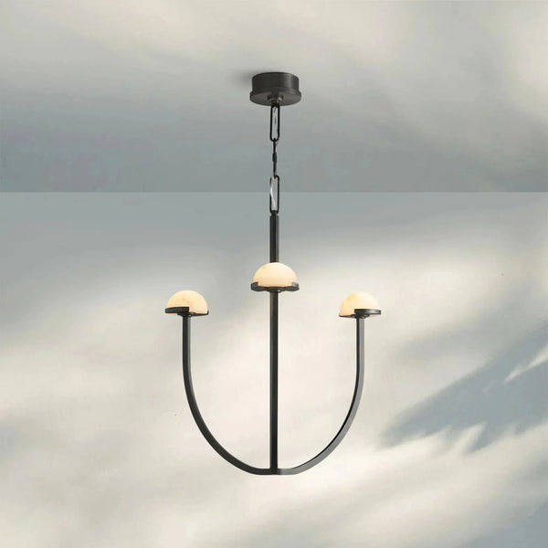 Pedrea Alabaster Round Chandelier 24'' 32'' 40'' - Arialamps