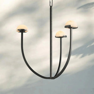 Pedrea Alabaster Round Chandelier 24'' 32'' 40'' - Arialamps