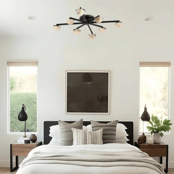 Pedrea Alabaster Wearstler Large Staggered Arm Flush Mount - Arialamps