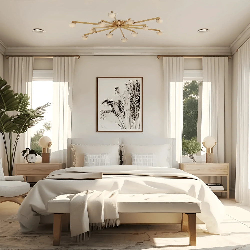 Pedrea Alabaster Wearstler Large Staggered Arm Flush Mount - Arialamps