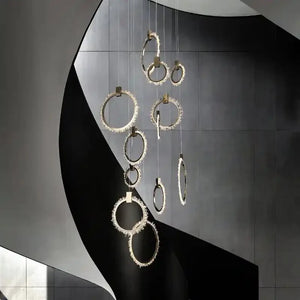 Primary Crystal 12 Rings Staircase Chandelier - Arialamps