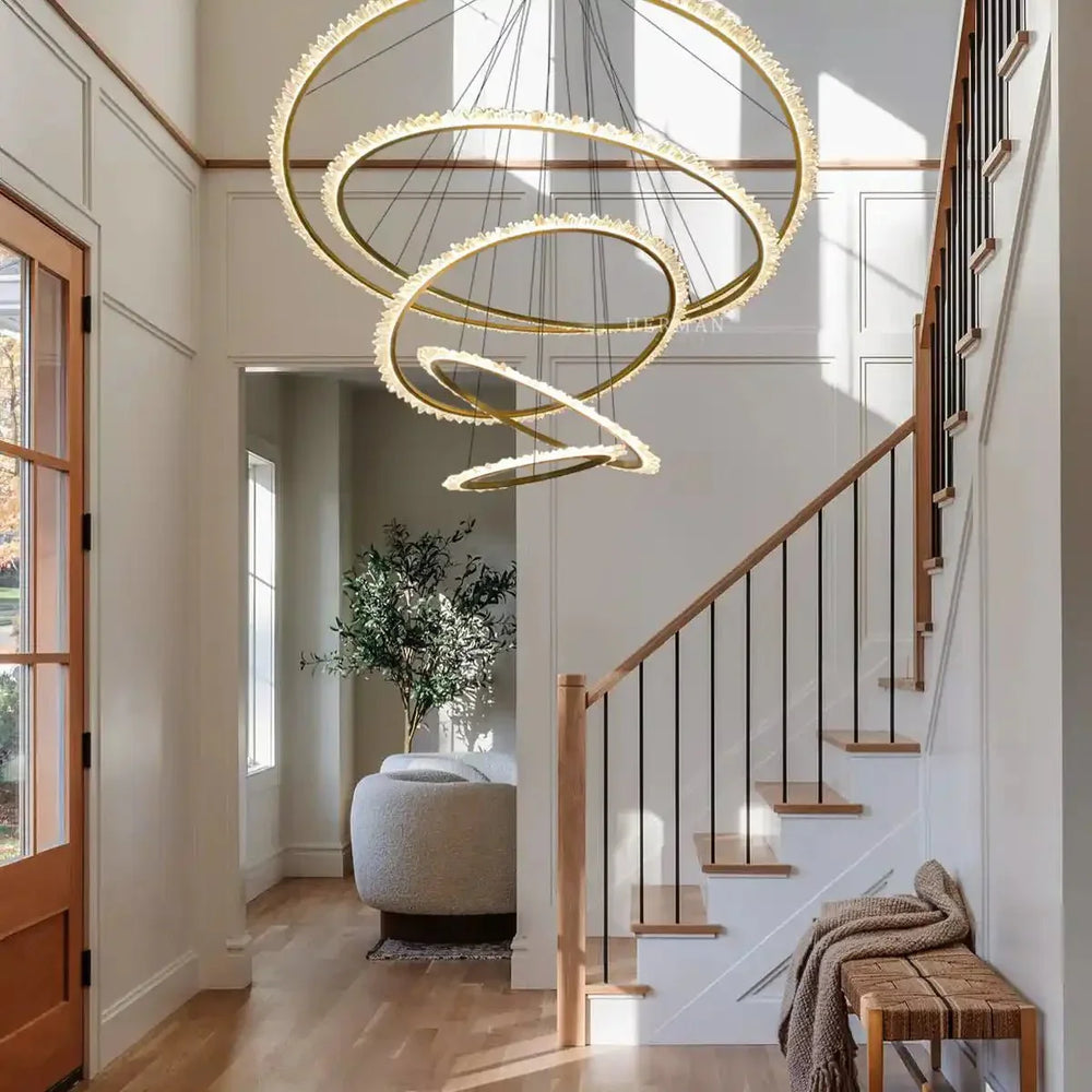 Primary Crystal Multi Rings Chandelier - Arialamps