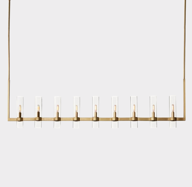 Nova Glass Linear Chandelier 72"