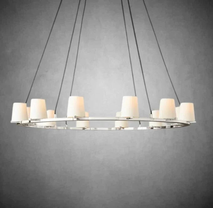 Paricia Fabric Shade Round Chandelier 36" 48" 60"