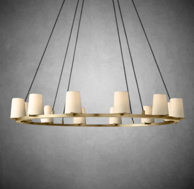 Paricia Fabric Shade Round Chandelier 36" 48" 60"