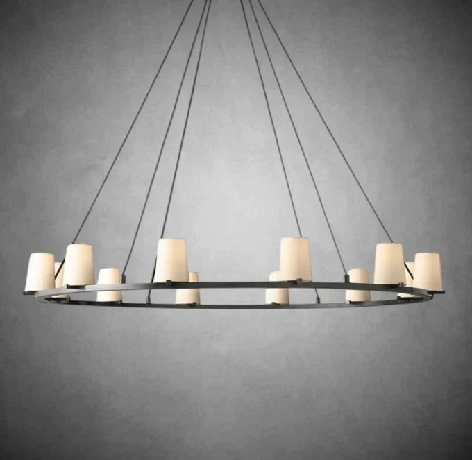 Paricia Fabric Shade Round Chandelier 36" 48" 60"
