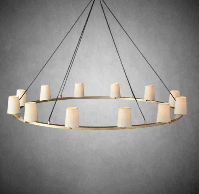 Paricia Fabric Shade Round Chandelier 36" 48" 60"