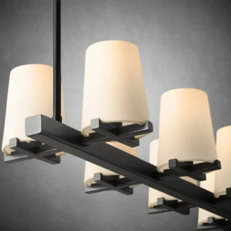 Paricia Fabric Shade Linear Chandelier 49" 60"