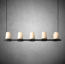 Paul Fabric Shade Linear Chandelier 49" 60”