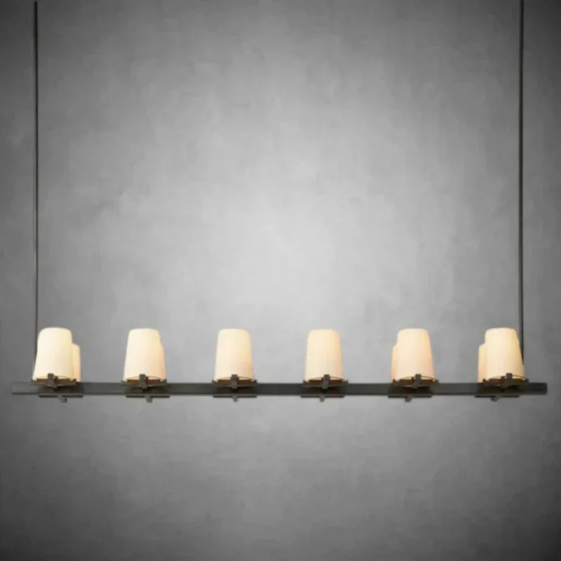 Paricia Fabric Shade Linear Chandelier 49" 60"