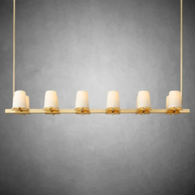 Paricia Fabric Shade Linear Chandelier 49" 60"