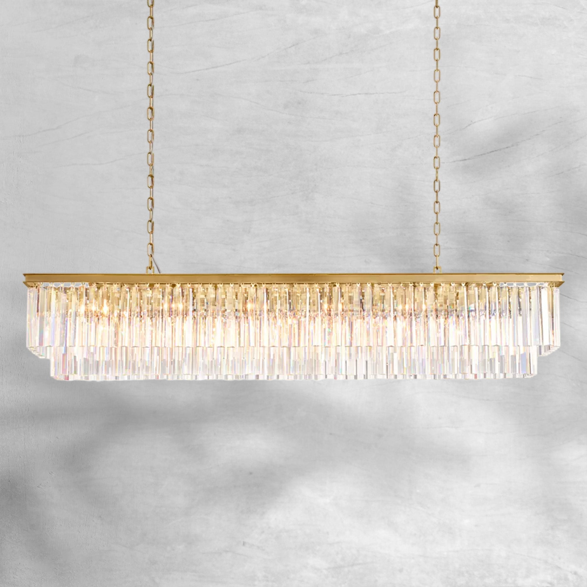 1920s Odaon Art Deco Rectangular Chandelier 40"49"59"72"
