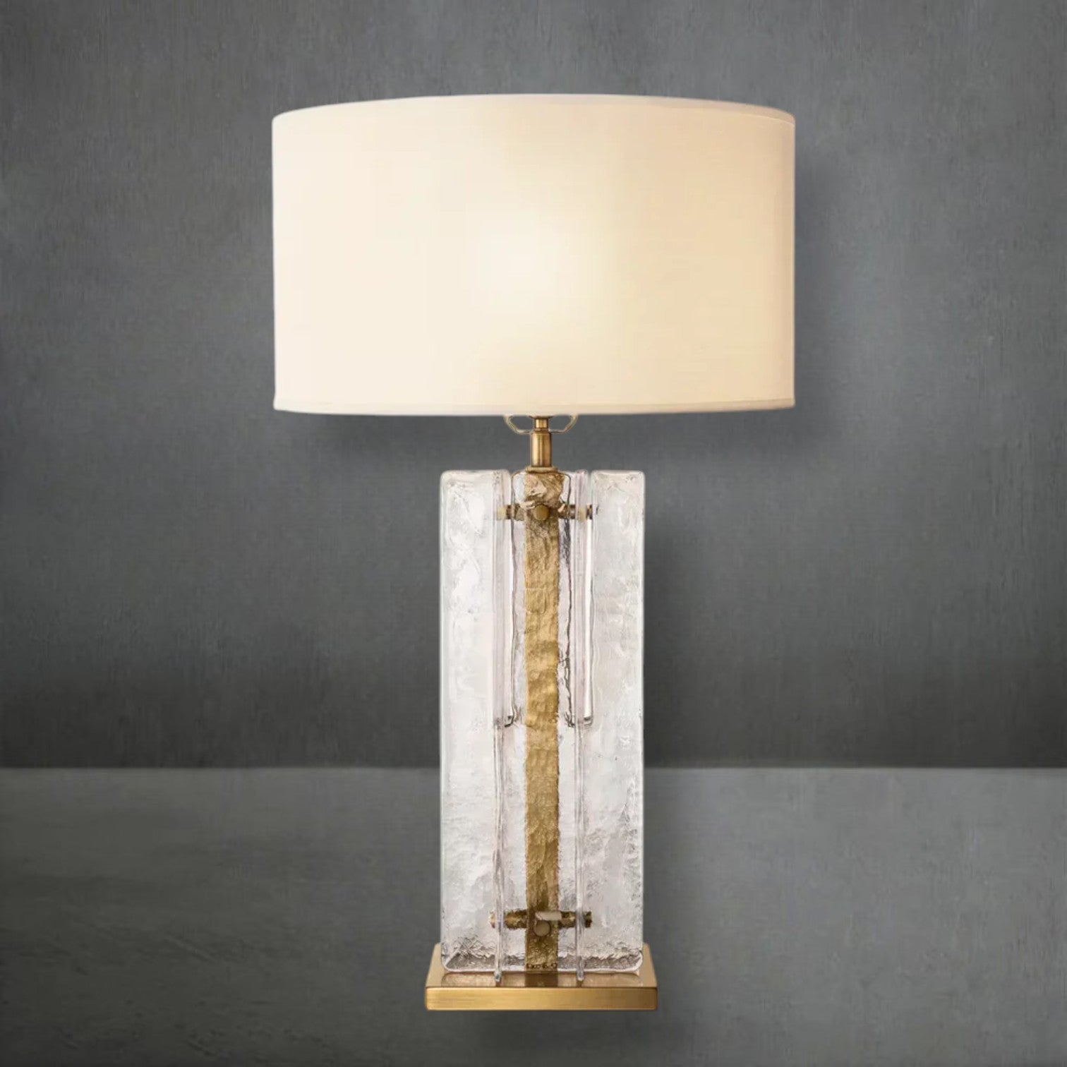Lattace Clear Glass Table Lamp 30"