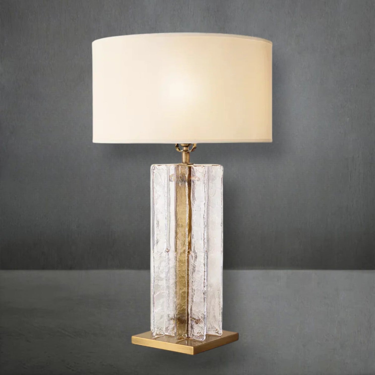 Lattace Clear Glass Table Lamp 30"