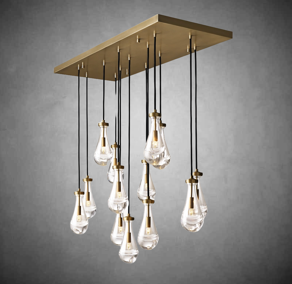 Raindrop Rectangular Chandelier 54" 72"