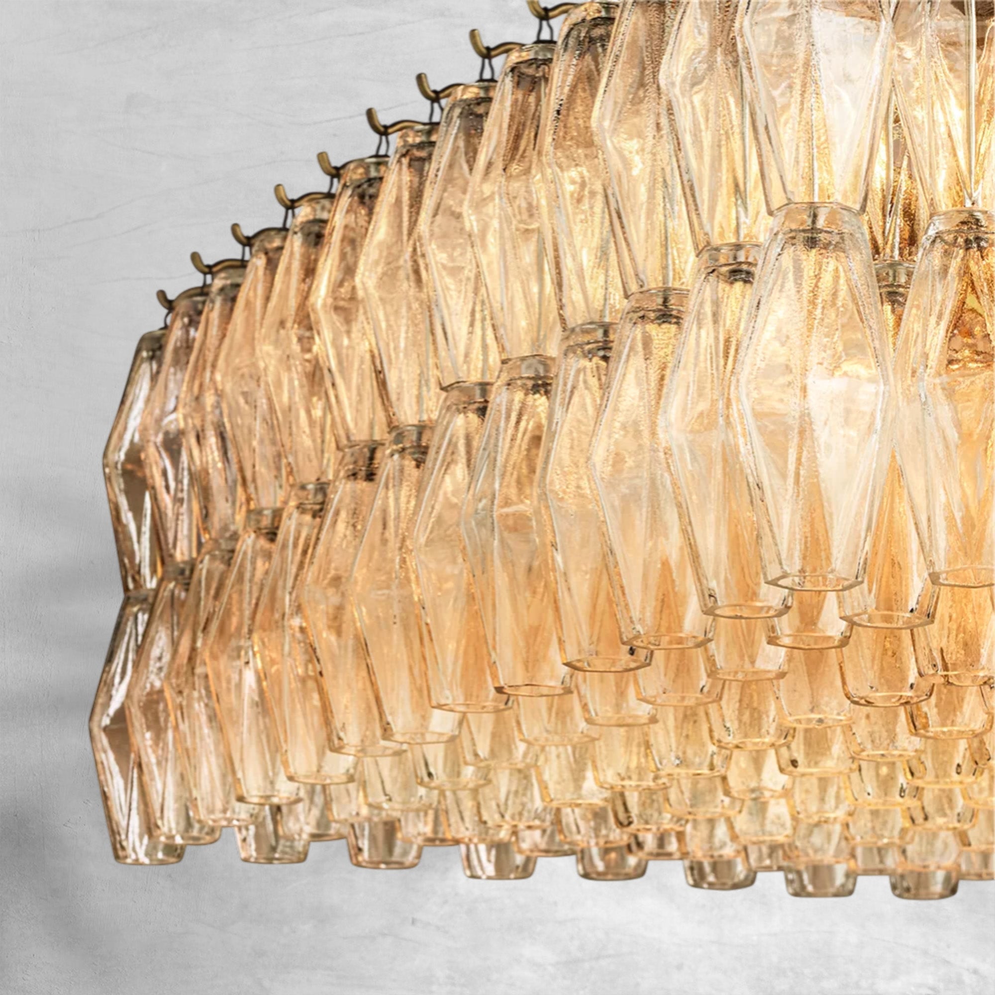 Chiaravalle Glass Rectangular Chandelier 54"
