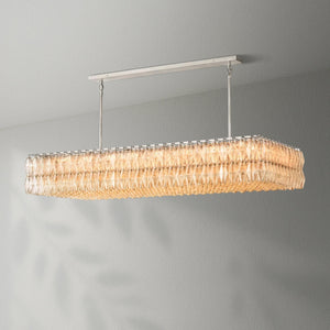 Chiaravalle Glass Rectangular Chandelier 74" - Arialamps