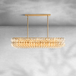 Chiaravalle Glass Rectangular Chandelier 54" - Arialamps