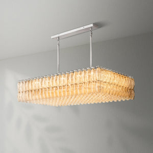 Chiaravalle Glass Rectangular Chandelier 54" - Arialamps