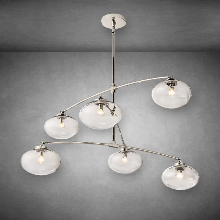 Calus Clear Glass Mobile Round Chandelier