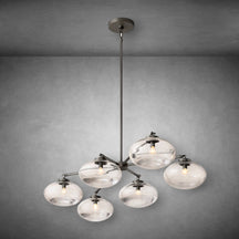 Calus Clear Glass Mobile Linear Chandelier
