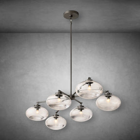 Calus Clear Glass Mobile Linear Chandelier