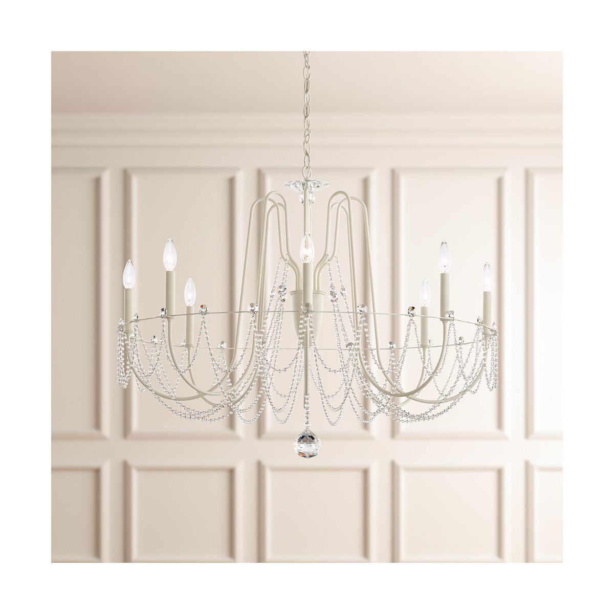 Esmeralda Single Tier Crystal Chandelier 37"