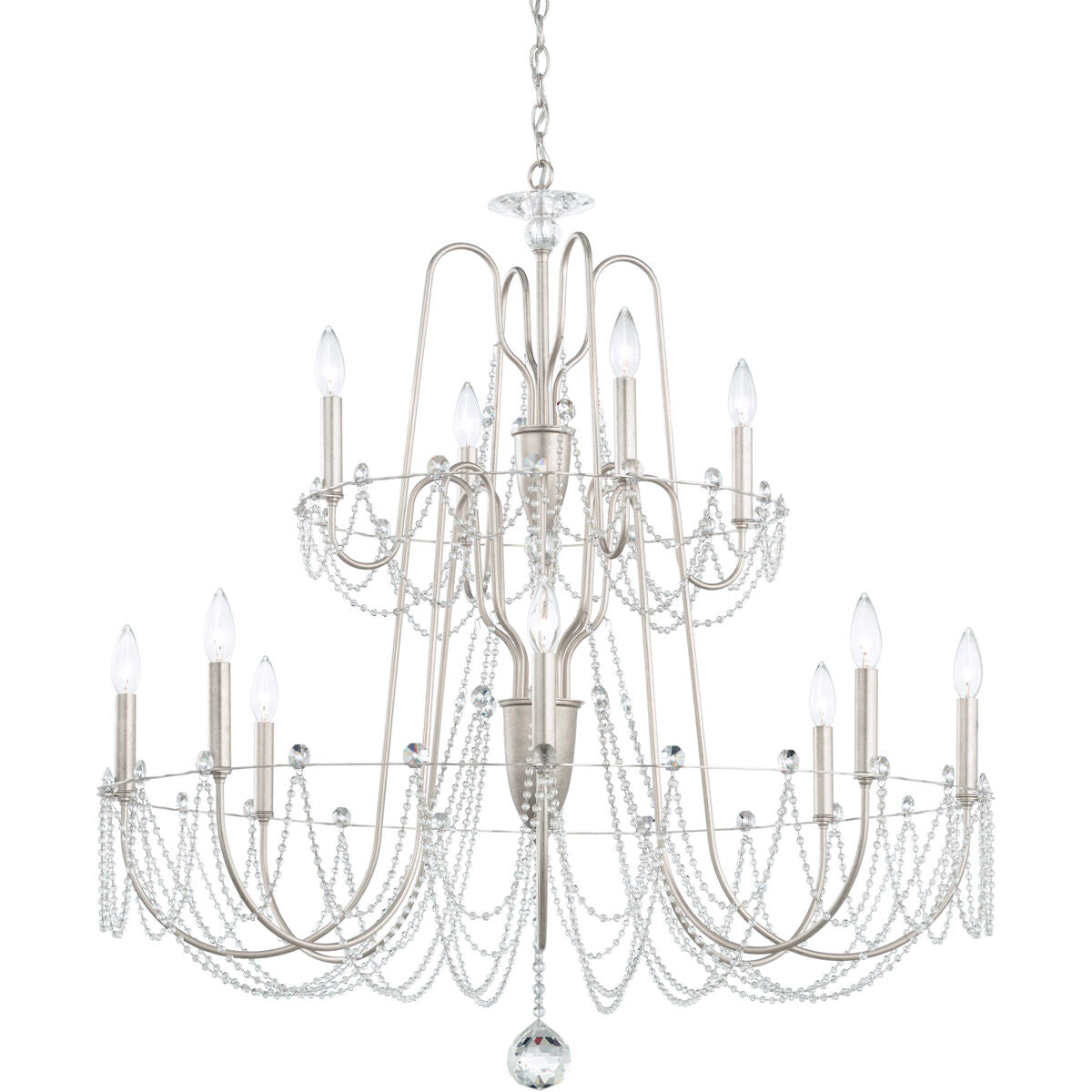 Esmeralda 2-Tier Crystal Chandelier 37"