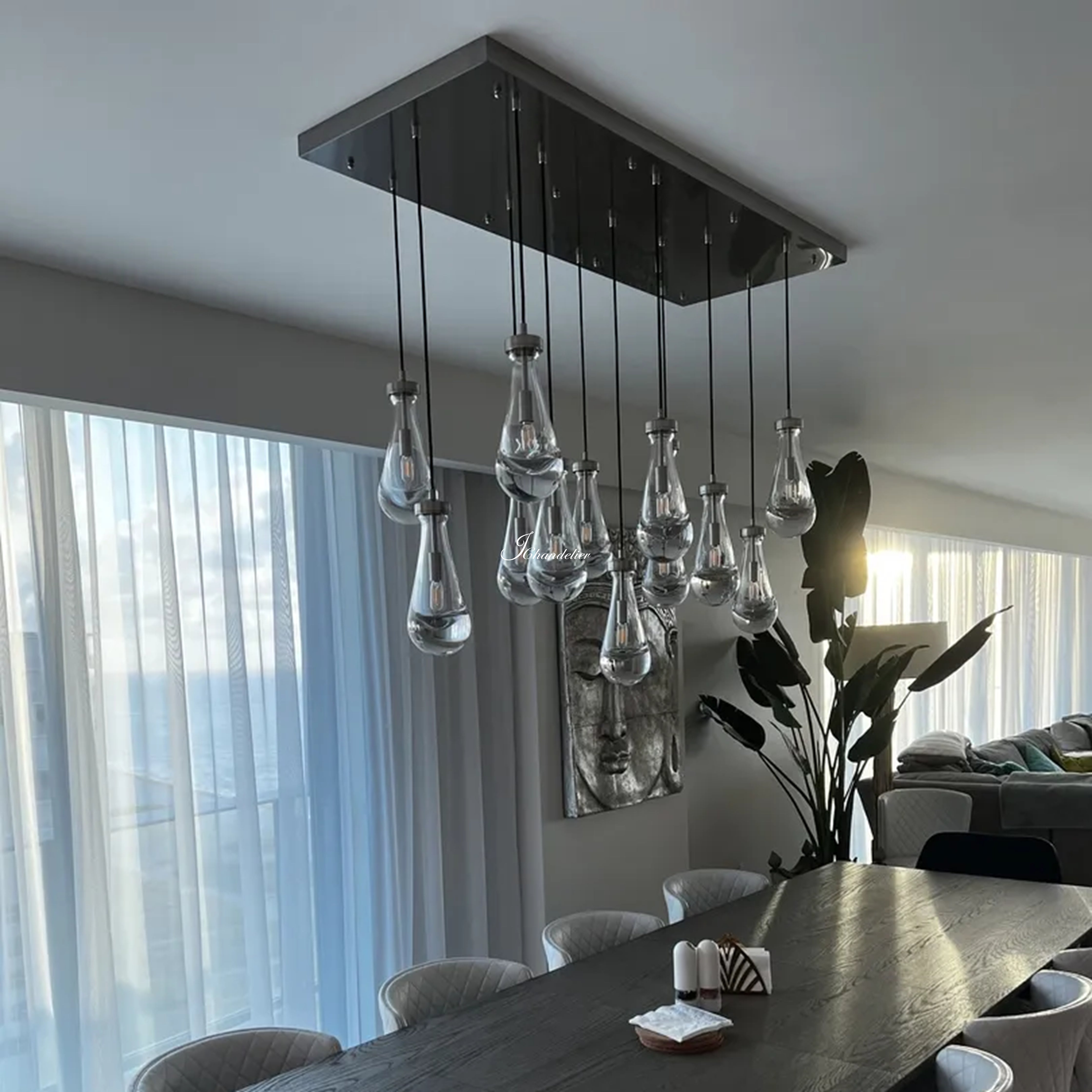 Raindrops Rectangle Chandelier