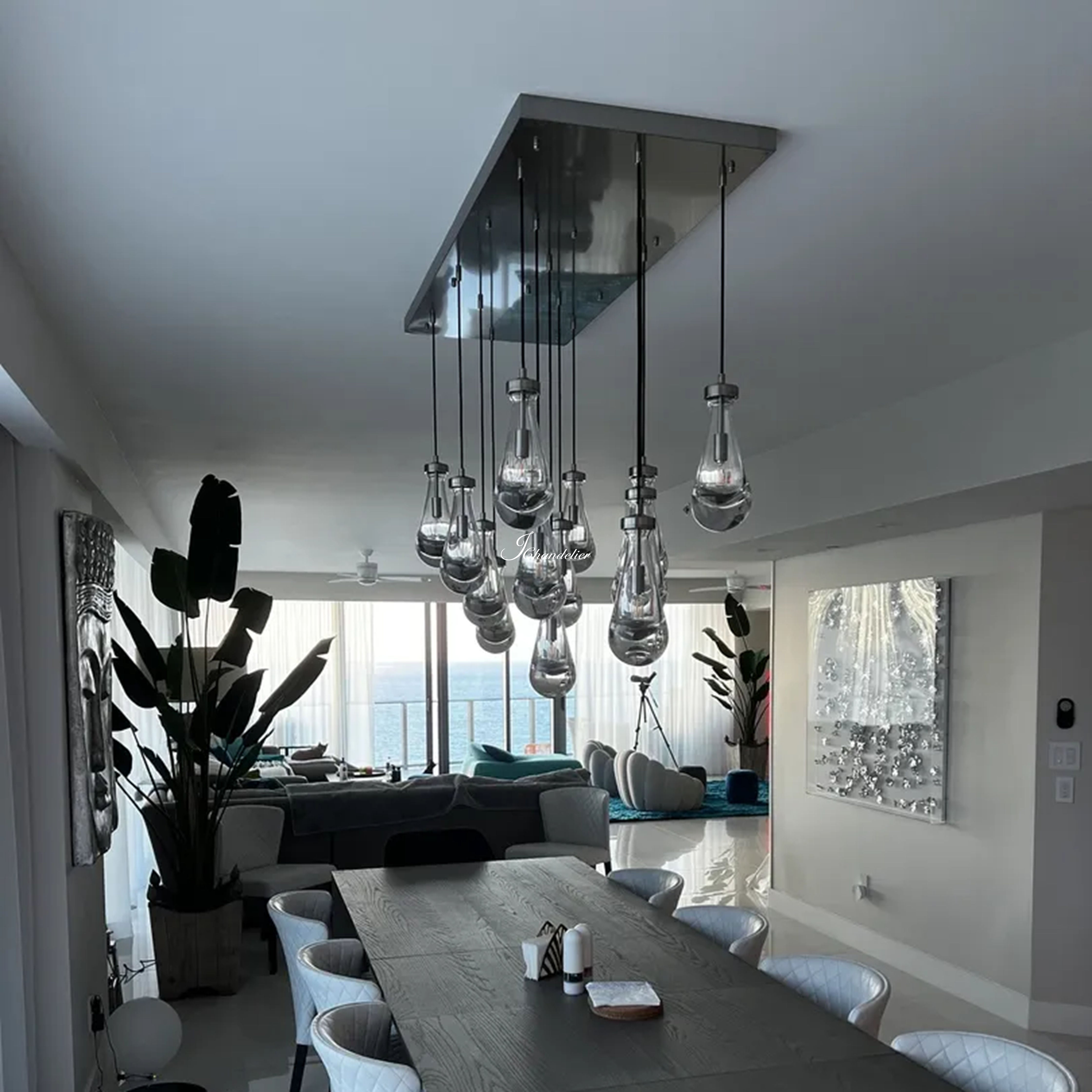 Raindrops Rectangle Chandelier