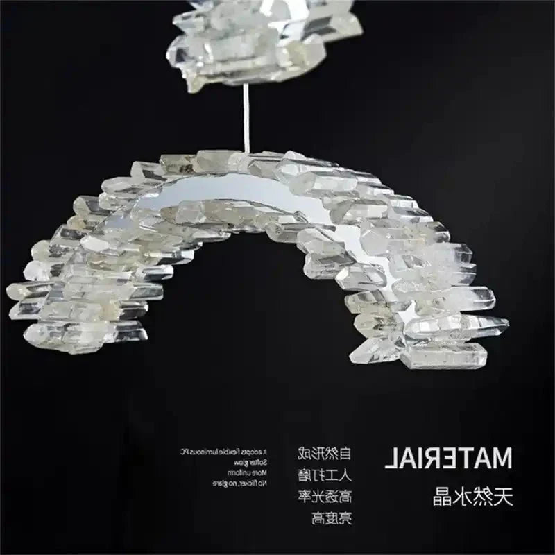 Rainbow Modern Rock Crystal Staircase Chandelier - Arialamps