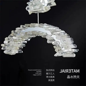 Rainbow Modern Rock Crystal Staircase Chandelier - Arialamps