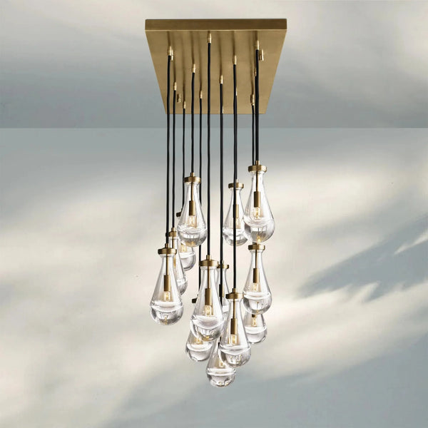 Raindrop Glass Linear Chandelier 54'' 72''-
