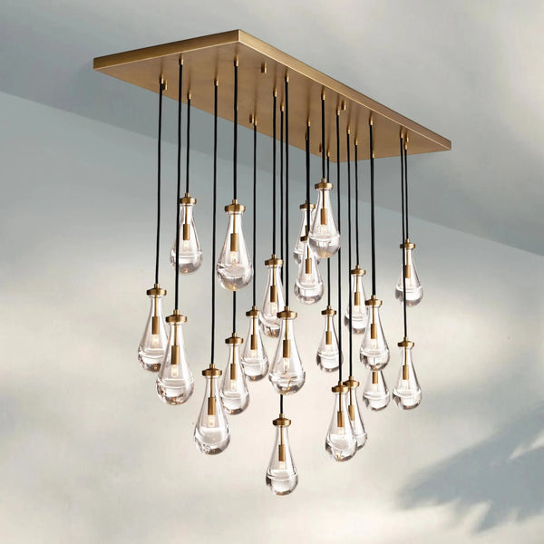 Raindrop Glass Linear Chandelier 54'' 72''-