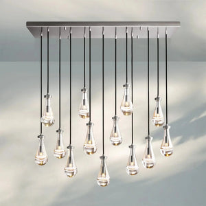 Raindrop Glass Linear Chandelier 54'' 72''-54‘’-Stain Nickel-