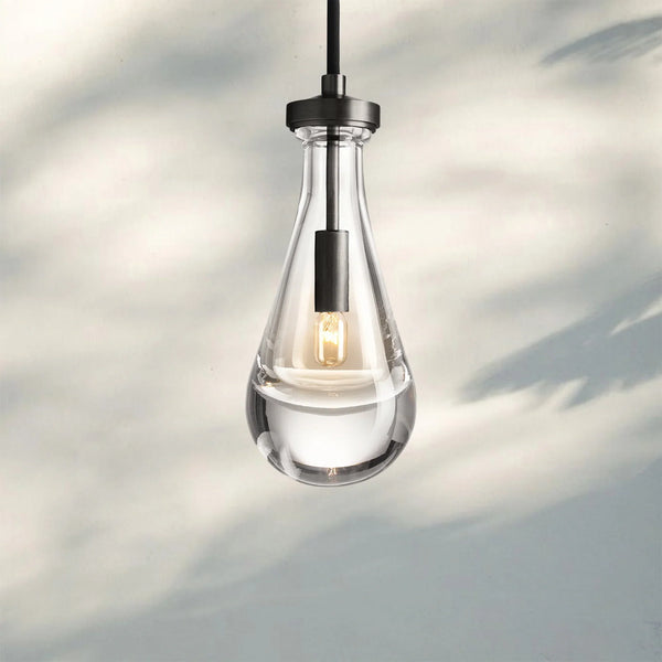 Raindrop Pendant Rod & Cord-Pendant Light For Bedroom,Pendant Light For dining room-Matte Black-Cord-Arialamps