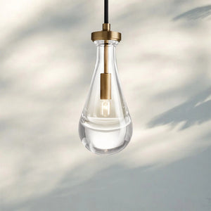 Raindrop Pendant Rod & Cord-Pendant Light For Bedroom,Pendant Light For dining room-Lacquered Brass-Cord-Arialamps