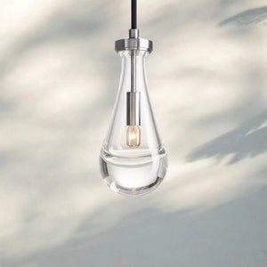 Raindrop Pendant Rod & Cord-Pendant Light For Bedroom,Pendant Light For dining room-Satin Nickel-Cord-Arialamps